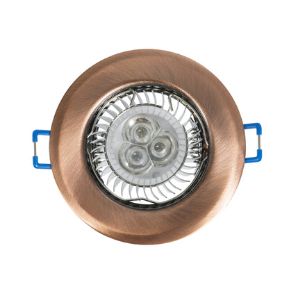 DELTA 77812 Χωνευτό Στρόγγυλο Σποτ Οροφής για Λάμπα MR16 με Βάση GU5.3 ή GU10 - IP20 - Μεταλλικό - Φ83 x Υ31mm - Χάλκινο