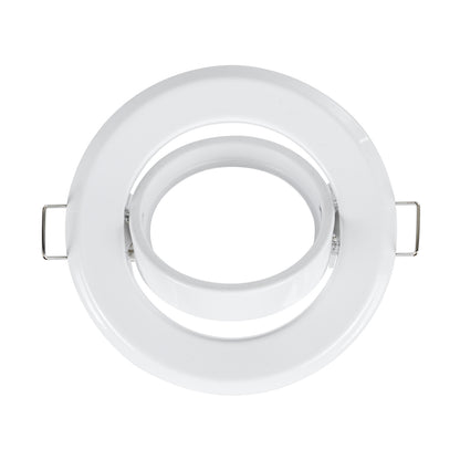 RAFY 77814 Χωνευτή Κινούμενη Βάση για Σποτ MR16 με Ντουί GU10/GU5.3 IP20 - Λευκό - Μ9.2 x Π9.2 x Υ3.1 / Q7