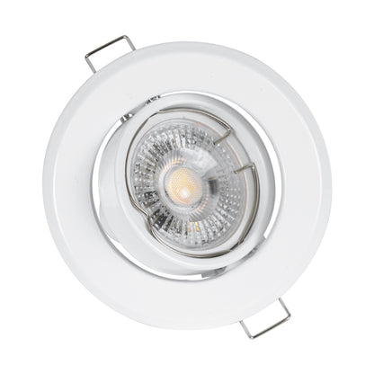 RAFY 77814 Χωνευτή Κινούμενη Βάση για Σποτ MR16 με Ντουί GU10/GU5.3 IP20 - Λευκό - Μ9.2 x Π9.2 x Υ3.1 / Q7