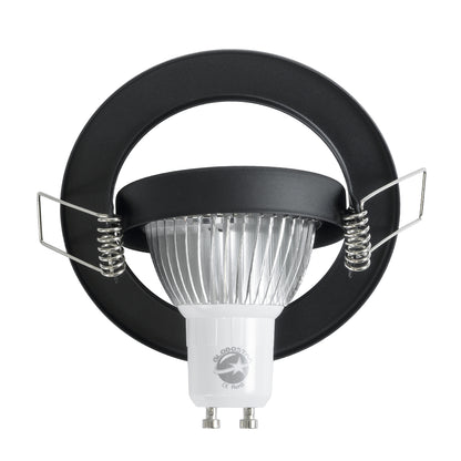 DELTA 77815 Χωνευτό Κινούμενο Στρόγγυλο Σποτ Οροφής για Λάμπα MR16 με Βάση GU5.3 ή GU10 - IP20 - Μεταλλικό - Φ92 x Υ28mm- Μαύρο