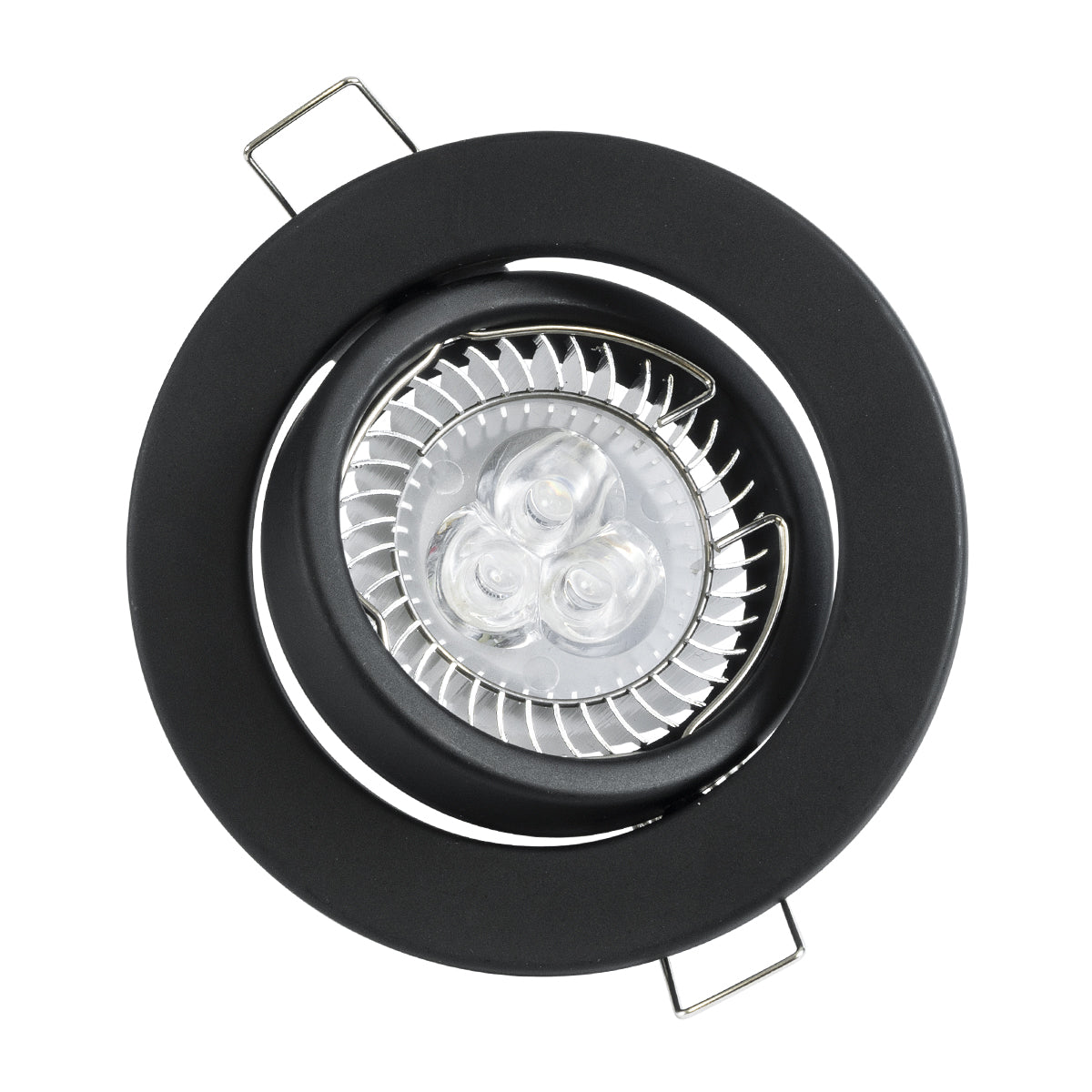 DELTA 77815 Χωνευτό Κινούμενο Στρόγγυλο Σποτ Οροφής για Λάμπα MR16 με Βάση GU5.3 ή GU10 - IP20 - Μεταλλικό - Φ92 x Υ28mm- Μαύρο