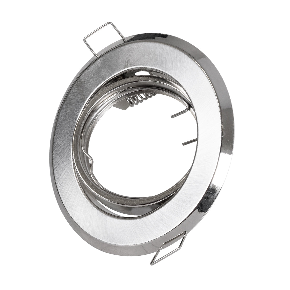 RAFY 77816 Χωνευτή Κινούμενη Βάση για Σποτ MR16 για Ντουί GU10/GU5.3 IP20 - Νίκελ Βούρτσας - Μ9.2 x Π9.2 x Υ3.1 / Q7