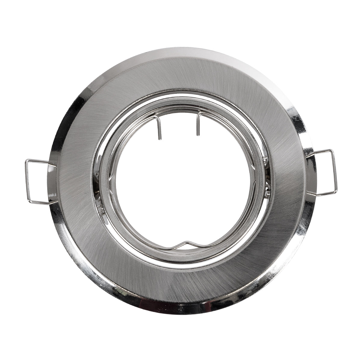 RAFY 77816 Χωνευτή Κινούμενη Βάση για Σποτ MR16 για Ντουί GU10/GU5.3 IP20 - Νίκελ Βούρτσας - Μ9.2 x Π9.2 x Υ3.1 / Q7