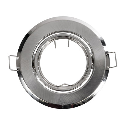 RAFY 77816 Χωνευτή Κινούμενη Βάση για Σποτ MR16 για Ντουί GU10/GU5.3 IP20 - Νίκελ Βούρτσας - Μ9.2 x Π9.2 x Υ3.1 / Q7