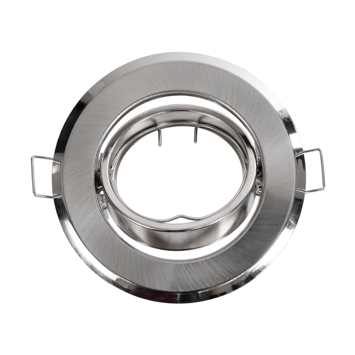 RAFY 77816 Χωνευτή Κινούμενη Βάση για Σποτ MR16 για Ντουί GU10/GU5.3 IP20 - Νίκελ Βούρτσας - Μ9.2 x Π9.2 x Υ3.1 / Q7