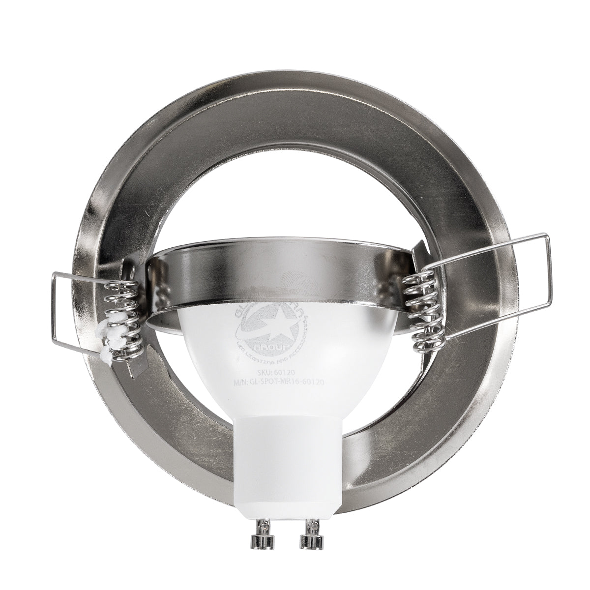 RAFY 77816 Χωνευτή Κινούμενη Βάση για Σποτ MR16 για Ντουί GU10/GU5.3 IP20 - Νίκελ Βούρτσας - Μ9.2 x Π9.2 x Υ3.1 / Q7