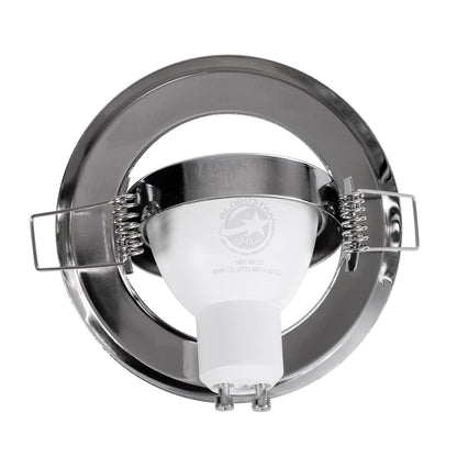 DELTA 77817 Χωνευτό Κινούμενο Στρόγγυλο Σποτ Οροφής για Λάμπα MR16 με Βάση GU5.3 ή GU10 - IP20 - Μεταλλικό - Φ92 x Υ28mm - Χρώμιο Νίκελ