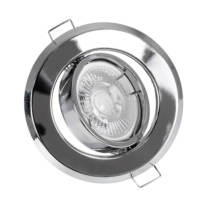 DELTA 77817 Χωνευτό Κινούμενο Στρόγγυλο Σποτ Οροφής για Λάμπα MR16 με Βάση GU5.3 ή GU10 - IP20 - Μεταλλικό - Φ92 x Υ28mm - Χρώμιο Νίκελ