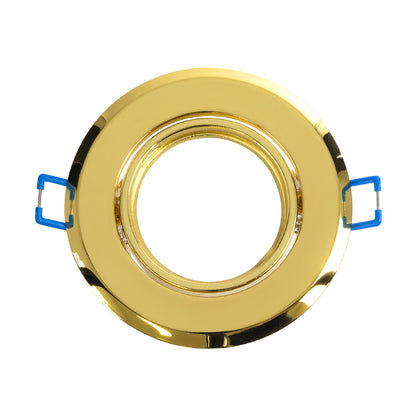 DELTA 77818 Χωνευτό Κινούμενο Στρόγγυλο Σποτ Οροφής για Λάμπα MR16 με Βάση GU5.3 ή GU10 - IP20 - Μεταλλικό - Φ92 x Υ28mm - Χρυσό Πλατίνα