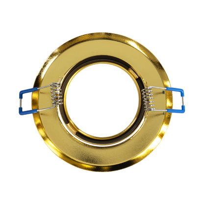 DELTA 77818 Χωνευτό Κινούμενο Στρόγγυλο Σποτ Οροφής για Λάμπα MR16 με Βάση GU5.3 ή GU10 - IP20 - Μεταλλικό - Φ92 x Υ28mm - Χρυσό Πλατίνα