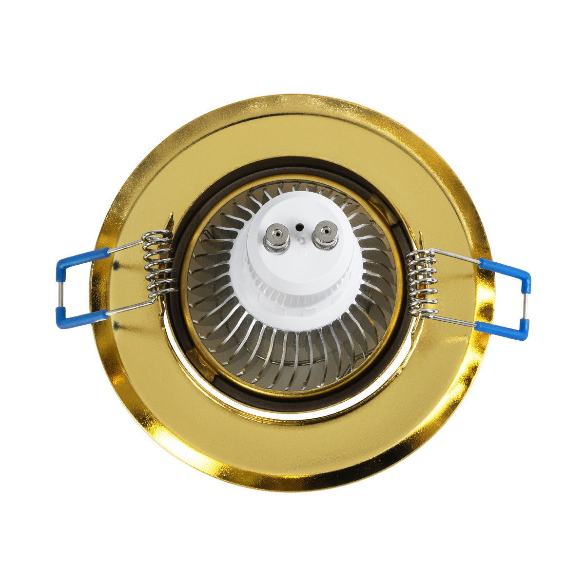 DELTA 77818 Χωνευτό Κινούμενο Στρόγγυλο Σποτ Οροφής για Λάμπα MR16 με Βάση GU5.3 ή GU10 - IP20 - Μεταλλικό - Φ92 x Υ28mm - Χρυσό Πλατίνα