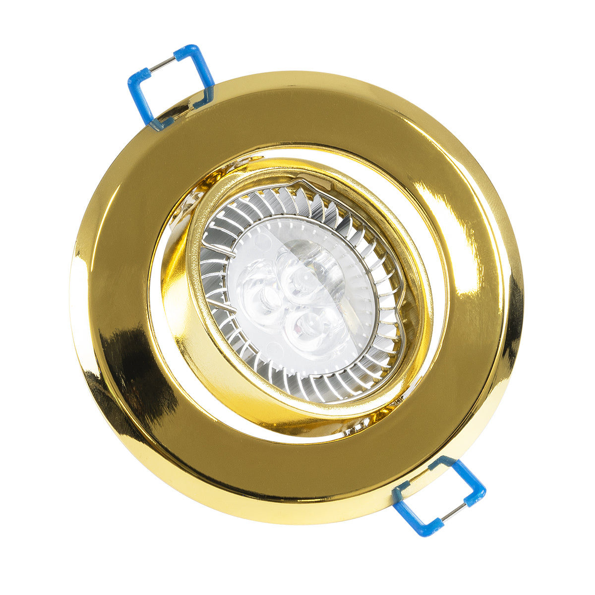 DELTA 77818 Χωνευτό Κινούμενο Στρόγγυλο Σποτ Οροφής για Λάμπα MR16 με Βάση GU5.3 ή GU10 - IP20 - Μεταλλικό - Φ92 x Υ28mm - Χρυσό Πλατίνα