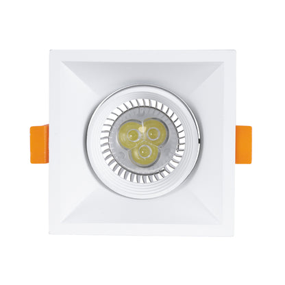 ALPHA 77832 Χωνευτό Κινούμενο Τετράγωνο Σποτ Οροφής για Λάμπα MR16/GU10 - IP20 - Χυτό Αλουμίνιο - Μ9 x Π9 x Υ4.5cm - Λευκό