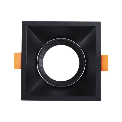 ALPHA 77833 Χωνευτό Κινούμενο Τετράγωνο Σποτ Οροφής για Λάμπα MR16/GU10 - IP20 - Χυτό Αλουμίνιο - Μ9 x Π9 x Υ4.5cm - Μαύρο