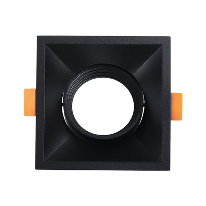 ALPHA 77833 Χωνευτό Κινούμενο Τετράγωνο Σποτ Οροφής για Λάμπα MR16/GU10 - IP20 - Χυτό Αλουμίνιο - Μ9 x Π9 x Υ4.5cm - Μαύρο