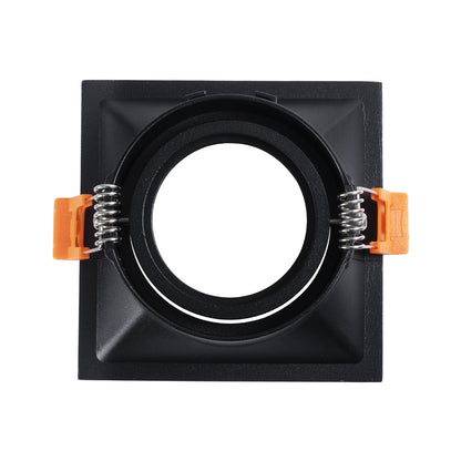 ALPHA 77833 Χωνευτό Κινούμενο Τετράγωνο Σποτ Οροφής για Λάμπα MR16/GU10 - IP20 - Χυτό Αλουμίνιο - Μ9 x Π9 x Υ4.5cm - Μαύρο