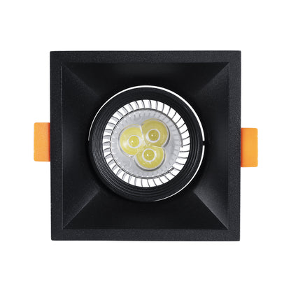 ALPHA 77833 Χωνευτό Κινούμενο Τετράγωνο Σποτ Οροφής για Λάμπα MR16/GU10 - IP20 - Χυτό Αλουμίνιο - Μ9 x Π9 x Υ4.5cm - Μαύρο