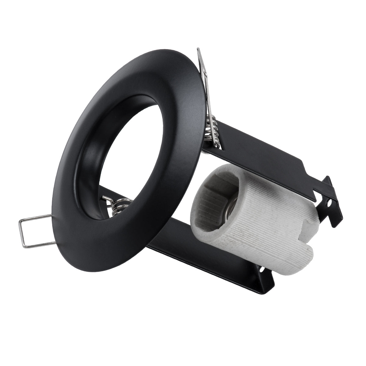 ALIBA 77841 Χωνευτή Στρογγυλή Μεταλλική Βάση Μπετού για Λάμπα R50 με Ντουί E14 AC 220-240V IP20 Φ9.2 x Υ9.5cm - Μαύρη