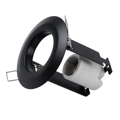 ALIBA 77841 Χωνευτή Στρογγυλή Μεταλλική Βάση Μπετού για Λάμπα R50 με Ντουί E14 AC 220-240V IP20 Φ9.2 x Υ9.5cm - Μαύρη