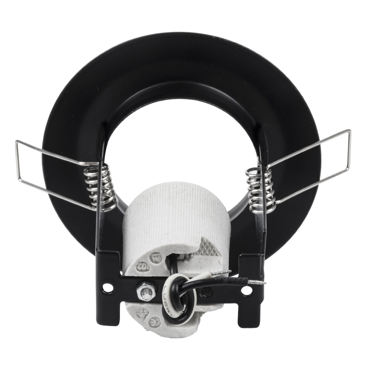 ALIBA 77841 Χωνευτή Στρογγυλή Μεταλλική Βάση Μπετού για Λάμπα R50 με Ντουί E14 AC 220-240V IP20 Φ9.2 x Υ9.5cm - Μαύρη