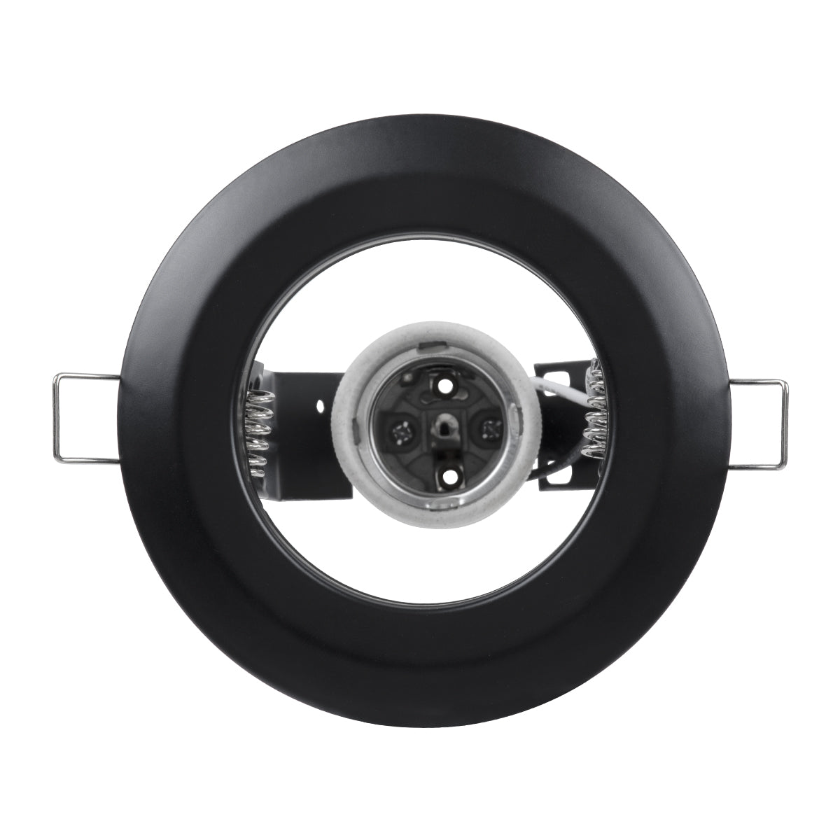 ACIDA 77845 Χωνευτή Στρογγυλή Μεταλλική Βάση Μπετού για Λάμπα R63 με Ντουί E27 AC 220-240V IP20 Φ11 x Υ11cm - Μαύρη