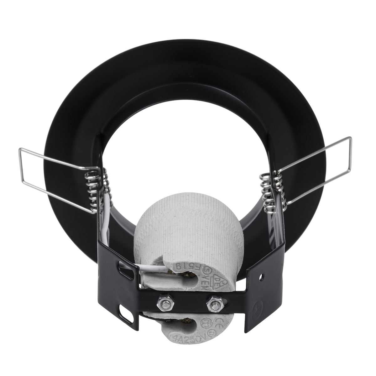 ACIDA 77845 Χωνευτή Στρογγυλή Μεταλλική Βάση Μπετού για Λάμπα R63 με Ντουί E27 AC 220-240V IP20 Φ11 x Υ11cm - Μαύρη