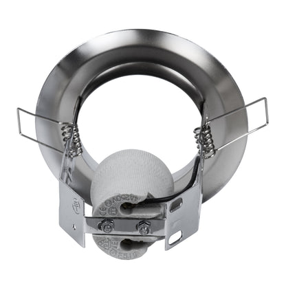 ACIDA 77847 Χωνευτή Στρογγυλή Μεταλλική Βάση Μπετού για Λάμπα R63 με Ντουί E27 AC 220-240V IP20 Φ11 x Υ11cm - Νίκελ