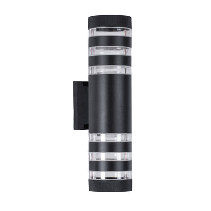 ORION 77883 Μοντέρνο Φωτιστικό Τοίχου - Απλίκα με Ντουί 2 x GU10 AC 220-240V Αδιάβροχο IP65 - Μαύρο Ματ - Μ9 x Π15 x Υ35.5