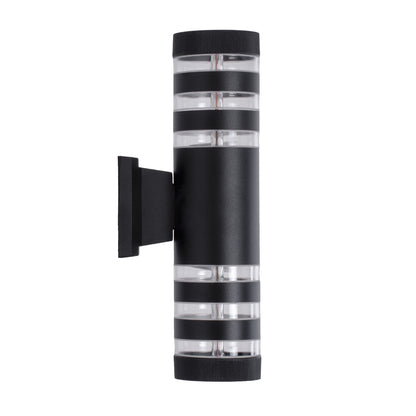 ORION 77883 Μοντέρνο Φωτιστικό Τοίχου - Απλίκα με Ντουί 2 x GU10 AC 220-240V Αδιάβροχο IP65 - Μαύρο Ματ - Μ9 x Π15 x Υ35.5