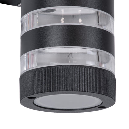 ORION 77883 Μοντέρνο Φωτιστικό Τοίχου - Απλίκα με Ντουί 2 x GU10 AC 220-240V Αδιάβροχο IP65 - Μαύρο Ματ - Μ9 x Π15 x Υ35.5