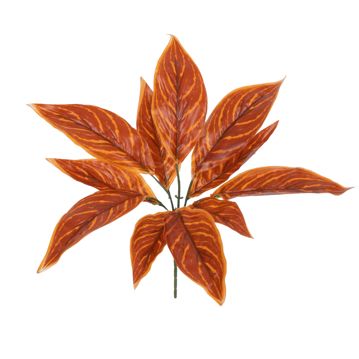 AGLAONEMA ORANGE 78265 Τεχνητό Φυτό Αγλαόνημα Πορτ. - Μπουκέτο Διακοσμητικών Φυτών - Κλαδιών με Φύλλωμα Πορτοκαλί Υ30cm