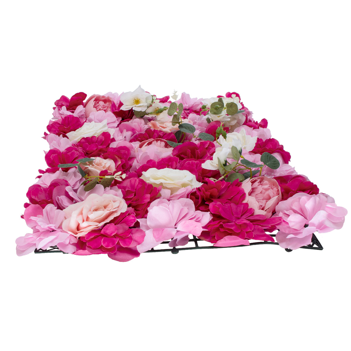 ROSALIE 78335 Τεχνητό Διακοσμητικό Πάνελ Λουλουδιών - Κάθετος Κήπος σύνθεση Ροζαλί Μ60 x Π40 x Υ6cm
