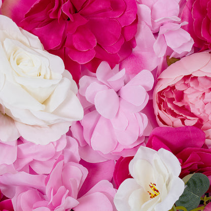 ROSALIE 78335 Τεχνητό Διακοσμητικό Πάνελ Λουλουδιών - Κάθετος Κήπος σύνθεση Ροζαλί Μ60 x Π40 x Υ6cm