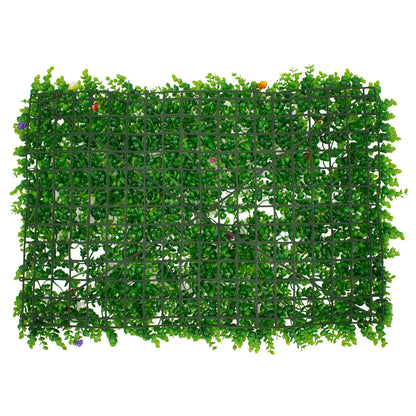 BUXUS 78408 Τεχνητό Πάνελ Φυλλωσιάς / Κάθετος Κήπος Καυκάσιο Πυξάρι & Πολύχρωμα Λουλούδια - Πράσινο - Μ60 x Π8 x Υ40