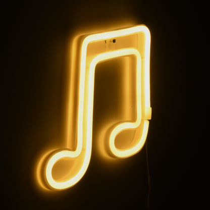 78568 Φωτιστικό Ταμπέλα Φωτεινή Επιγραφή NEON LED Σήμανσης MUSIC NOTE 5W με Καλώδιο Τροφοδοσίας USB - Μπαταρίας 3xAAA (Δεν Περιλαμβάνονται) - Θερμό Λευκό 2700K