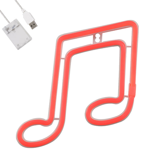 78569 Φωτιστικό Ταμπέλα Φωτεινή Επιγραφή NEON LED Σήμανσης MUSIC NOTE 5W με Καλώδιο Τροφοδοσίας USB - Μπαταρίας 3xAAA (Δεν Περιλαμβάνονται) - Κόκκινο