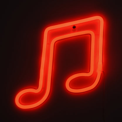 78569 Φωτιστικό Ταμπέλα Φωτεινή Επιγραφή NEON LED Σήμανσης MUSIC NOTE 5W με Καλώδιο Τροφοδοσίας USB - Μπαταρίας 3xAAA (Δεν Περιλαμβάνονται) - Κόκκινο