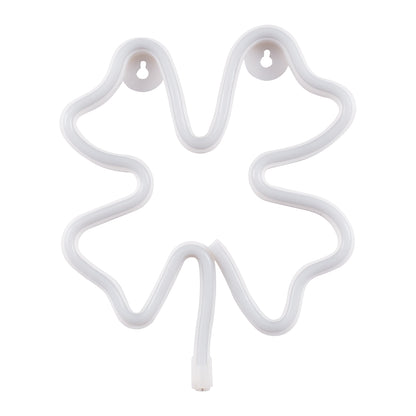 78572 Φωτιστικό Ταμπέλα Φωτεινή Επιγραφή NEON LED Σήμανσης FOUR LEAF CLOVER 5W με Καλώδιο Τροφοδοσίας USB - Μπαταρίας 3xAAA (Δεν Περιλαμβάνονται) - Πράσινο