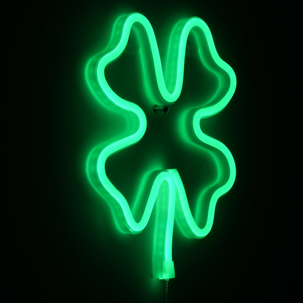 78572 Φωτιστικό Ταμπέλα Φωτεινή Επιγραφή NEON LED Σήμανσης FOUR LEAF CLOVER 5W με Καλώδιο Τροφοδοσίας USB - Μπαταρίας 3xAAA (Δεν Περιλαμβάνονται) - Πράσινο