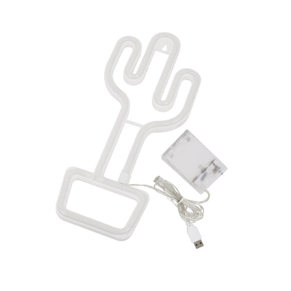 78574 Φωτιστικό Ταμπέλα Φωτεινή Επιγραφή NEON LED Σήμανσης CACTUS 5W με Καλώδιο Τροφοδοσίας USB - Μπαταρίας 3xAAA (Δεν Περιλαμβάνονται) - Πράσινο - Κίτρινο