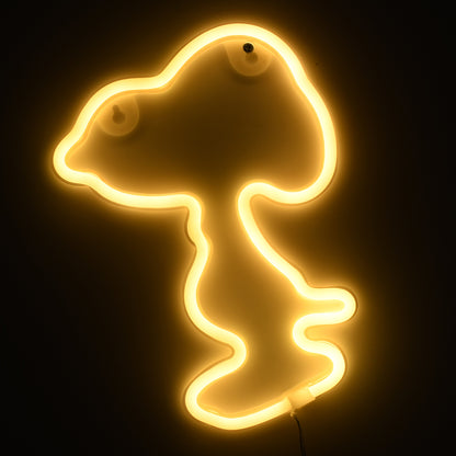78578 Φωτιστικό Ταμπέλα Φωτεινή Επιγραφή NEON LED Σήμανσης SNOOPY 5W με Καλώδιο Τροφοδοσίας USB - Μπαταρίας 3xAAA (Δεν Περιλαμβάνονται) - Θερμό Λευκό 2700K