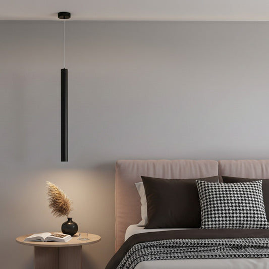 CANAL KLV-101-0072 Κρεμαστό Φωτιστικό Οροφής LED 7W 700lm 36° AC 220-240V IP20 Θερμό Λευκό 2700K - Bridgelux COB Chip & TÜV SÜD Driver - Μαύρο Ματ - Μ4 x Π4 x Υ60