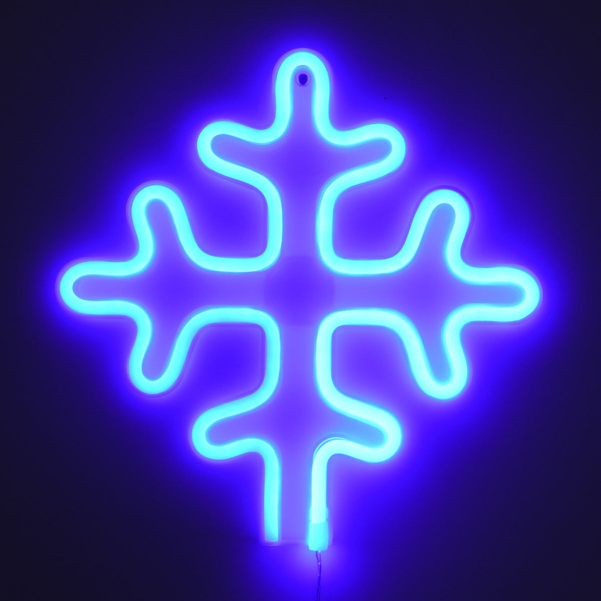 78580 Φωτιστικό Ταμπέλα Φωτεινή Επιγραφή NEON LED Σήμανσης SNOWFLAKE 5W με Καλώδιο Τροφοδοσίας USB - Μπαταρίας 3xAAA (Δεν Περιλαμβάνονται) - Γαλάζιο