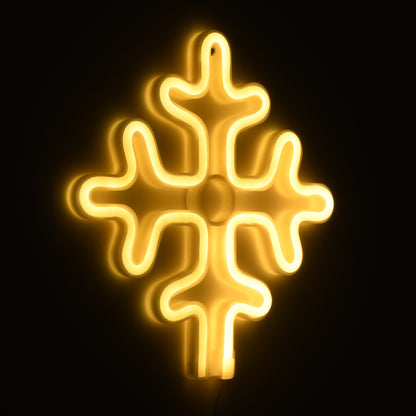 78582 Φωτιστικό Ταμπέλα Φωτεινή Επιγραφή NEON LED Σήμανσης SNOWFLAKE 5W με Καλώδιο Τροφοδοσίας USB - Μπαταρίας 3xAAA (Δεν Περιλαμβάνονται) - Θερμό Λευκό 2700K