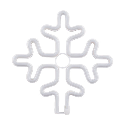 78582 Φωτιστικό Ταμπέλα Φωτεινή Επιγραφή NEON LED Σήμανσης SNOWFLAKE 5W με Καλώδιο Τροφοδοσίας USB - Μπαταρίας 3xAAA (Δεν Περιλαμβάνονται) - Θερμό Λευκό 2700K