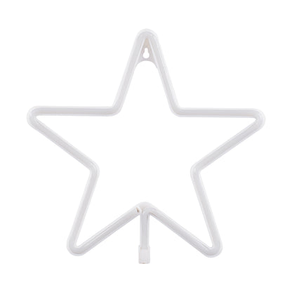 78583 Φωτιστικό Ταμπέλα Φωτεινή Επιγραφή NEON LED Σήμανσης STAR 5W με Καλώδιο Τροφοδοσίας USB - Μπαταρίας 3xAAA (Δεν Περιλαμβάνονται) - Γαλάζιο