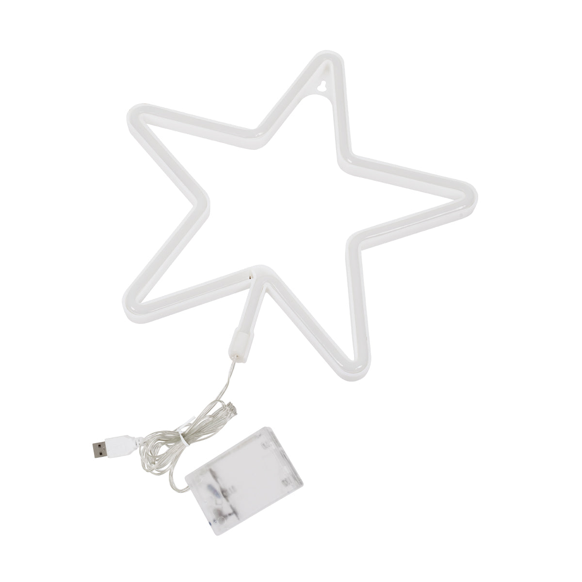 78583 Φωτιστικό Ταμπέλα Φωτεινή Επιγραφή NEON LED Σήμανσης STAR 5W με Καλώδιο Τροφοδοσίας USB - Μπαταρίας 3xAAA (Δεν Περιλαμβάνονται) - Γαλάζιο