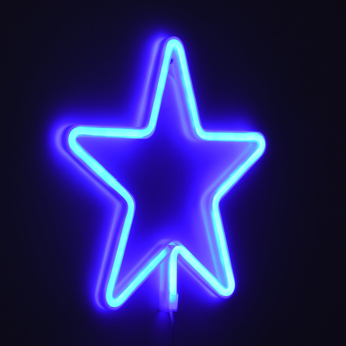 78583 Φωτιστικό Ταμπέλα Φωτεινή Επιγραφή NEON LED Σήμανσης STAR 5W με Καλώδιο Τροφοδοσίας USB - Μπαταρίας 3xAAA (Δεν Περιλαμβάνονται) - Γαλάζιο