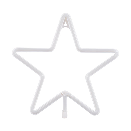 78585 Φωτιστικό Ταμπέλα Φωτεινή Επιγραφή NEON LED Σήμανσης STAR 5W με Καλώδιο Τροφοδοσίας USB - Μπαταρίας 3xAAA (Δεν Περιλαμβάνονται) - Θερμό Λευκό 2700K