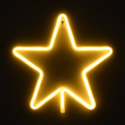 78585 Φωτιστικό Ταμπέλα Φωτεινή Επιγραφή NEON LED Σήμανσης STAR 5W με Καλώδιο Τροφοδοσίας USB - Μπαταρίας 3xAAA (Δεν Περιλαμβάνονται) - Θερμό Λευκό 2700K